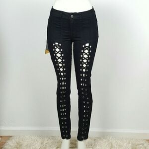 Skinny Jeans Butt Lifting Colombian Design Black Gothic